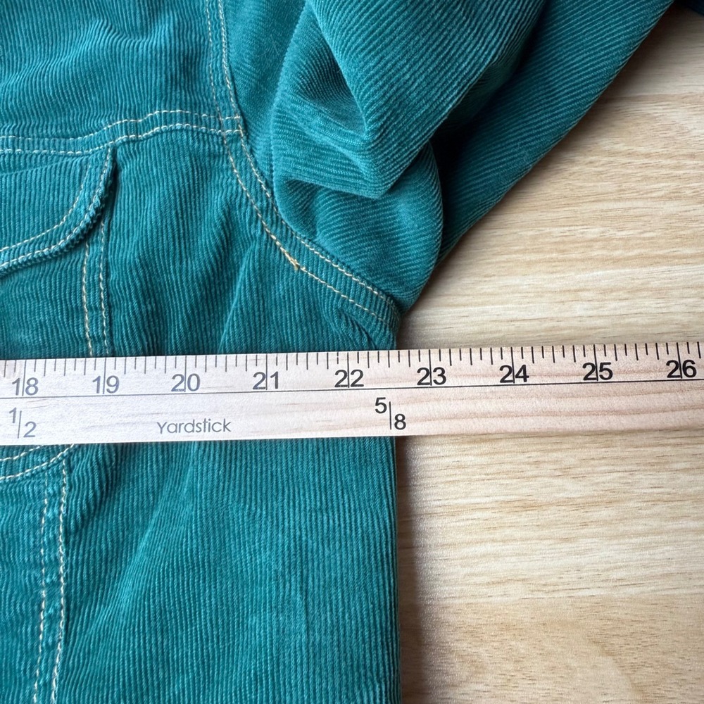 Old Navy Womens VTG Corduroy Trucker Jacket XL Green Stretch Cropped Gorpcore - Picture 6 of 11